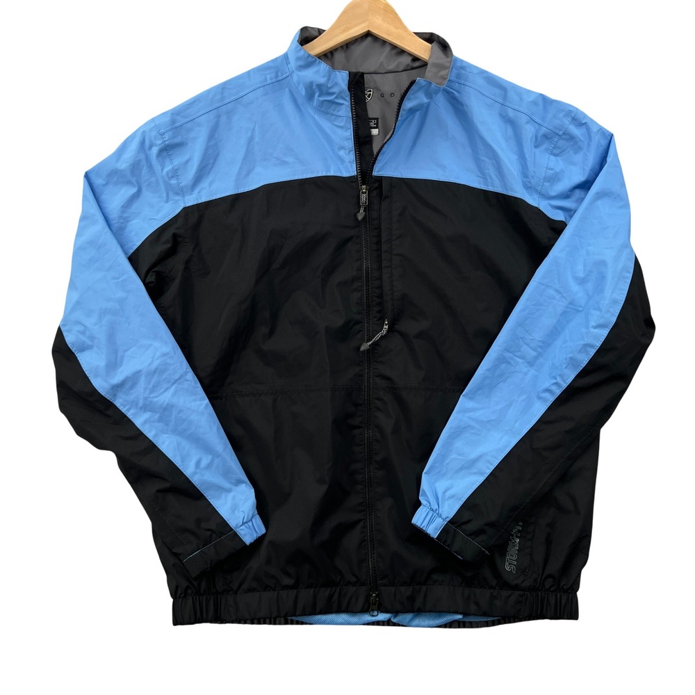 Nike Golf Storm-FIT Jacket Men Large Blue Black Colorblock Rain Golfcore Active